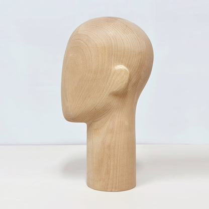 JELIMATE Wooden Mannequin Head Male – Solid Wood Hat Wig Glasses Display Stand