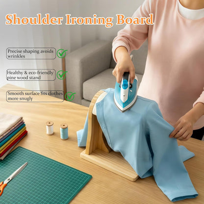 Professional Tailor Shoulder Ironing Board - Solid Pine Wood Pressing Board for Suits & Shirts