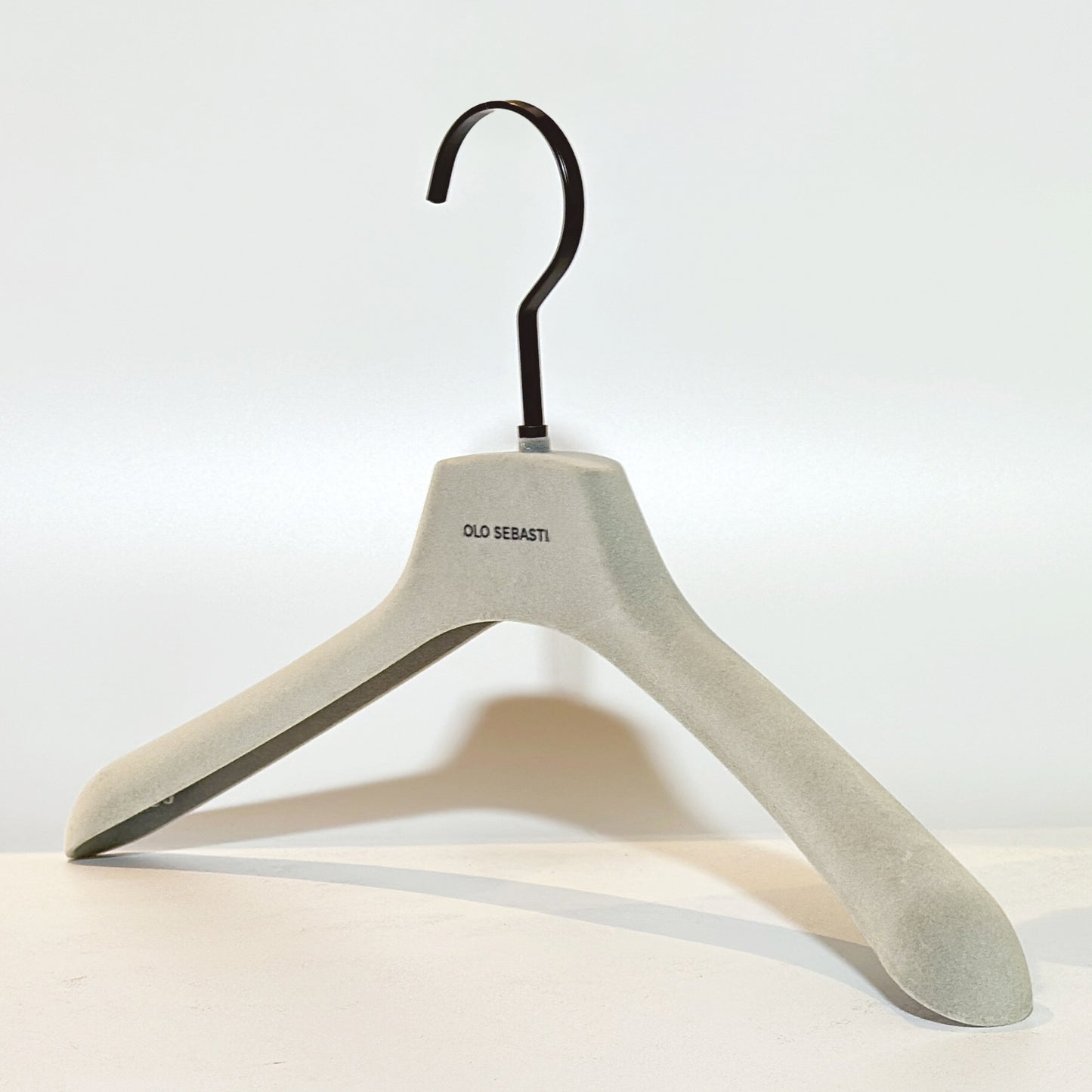 Luxury Velvet Non-Slip Hanger - Professional Boutique Grade | Grey Plastic with Silver Logo