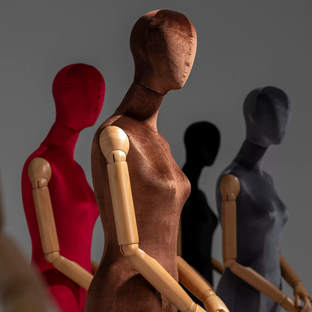 Jelimate Luxury Half Body Female Dress Form Torso,Colorful Velvet Mannequin Torso Stand,Clothing Shop Window Clothing Display Model Wedding Dress Form Model