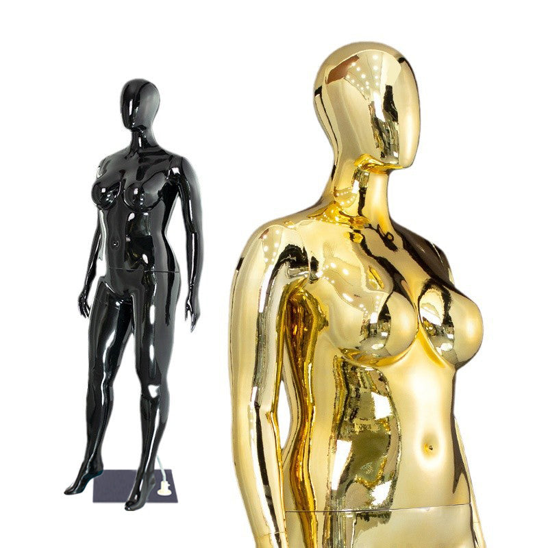 Plus Size Female Mannequin - Electroplated Curvy Full Body Display Model