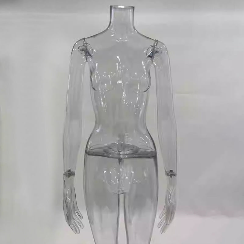 Transparent Hollow Mannequin Prop | Female & Male Half/Full Body Plastic Display for Swimwear, Underwear & Photography