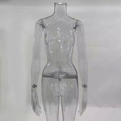 Transparent Hollow Mannequin Prop | Female & Male Half/Full Body Plastic Display for Swimwear, Underwear & Photography