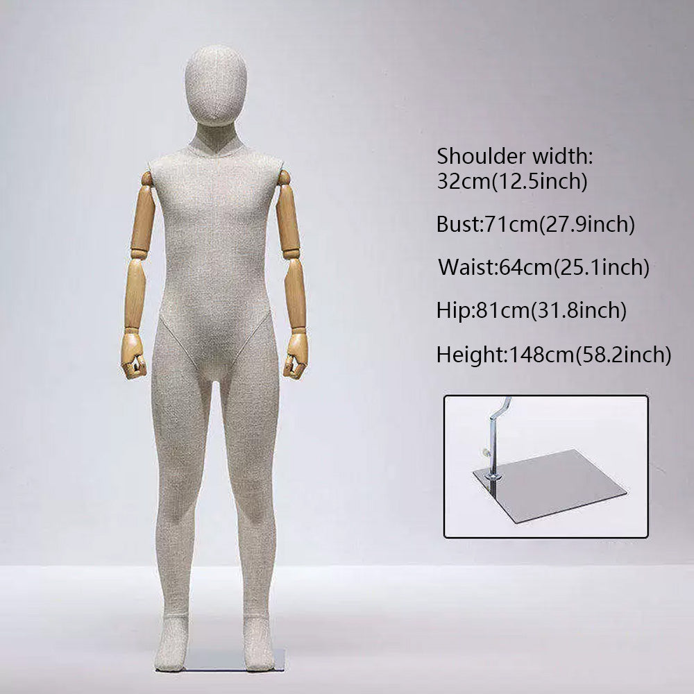 JELIMATE Fabric Full Body Child Mannequin | Kids Clothing Display Form for Retail Store Ages 3-11
