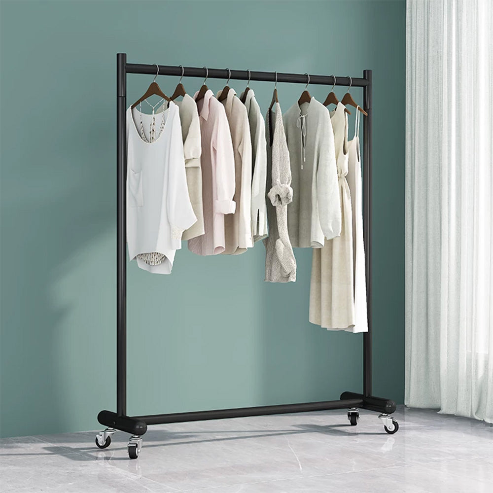 JELIMATE Industrial Clothing Rack with Wheels, Heavy Duty Rolling Garment Rack