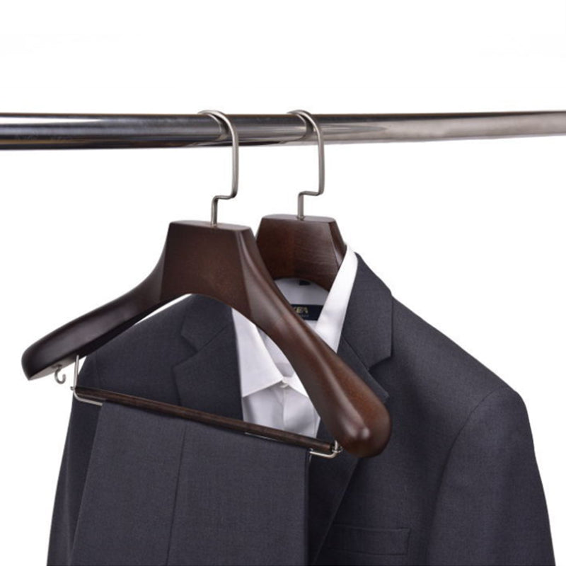 JELIMATE 10-Pack Retro Best Wooden Clothes Hangers, Multi Clothes Hangers & Pants Hangers