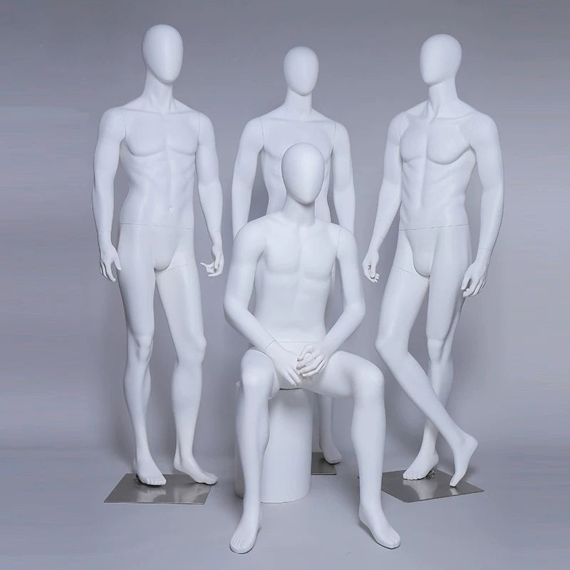 Premium Male Mannequin Full Body - Athletic Build Fiberglass Display