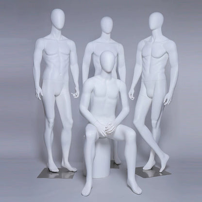 Premium Male Mannequin Full Body - Athletic Build Fiberglass Display