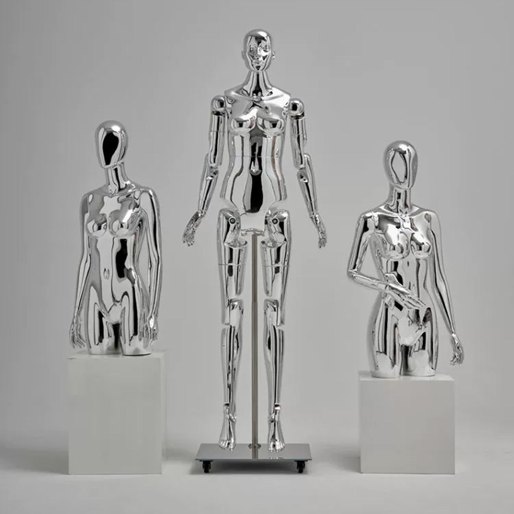 JELIMATE Chrome Full Body Mannequin Female Male Mechanical Robot Streetwear Clothing Display