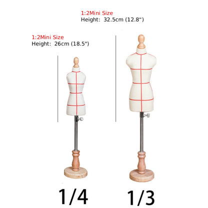 Maniquí de costura en miniatura para confección de patrones, de media escala, para mujer (1/2, 1/3 y 1/4)