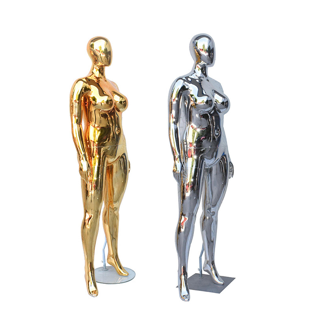 Fat Female Mannequin - Plus Size Full Body modle | Electroplated Gold Silver Curvy Mannequin for Sale