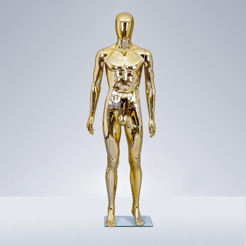 Professional Male Mannequin - Electroplated Display with Rotating Head