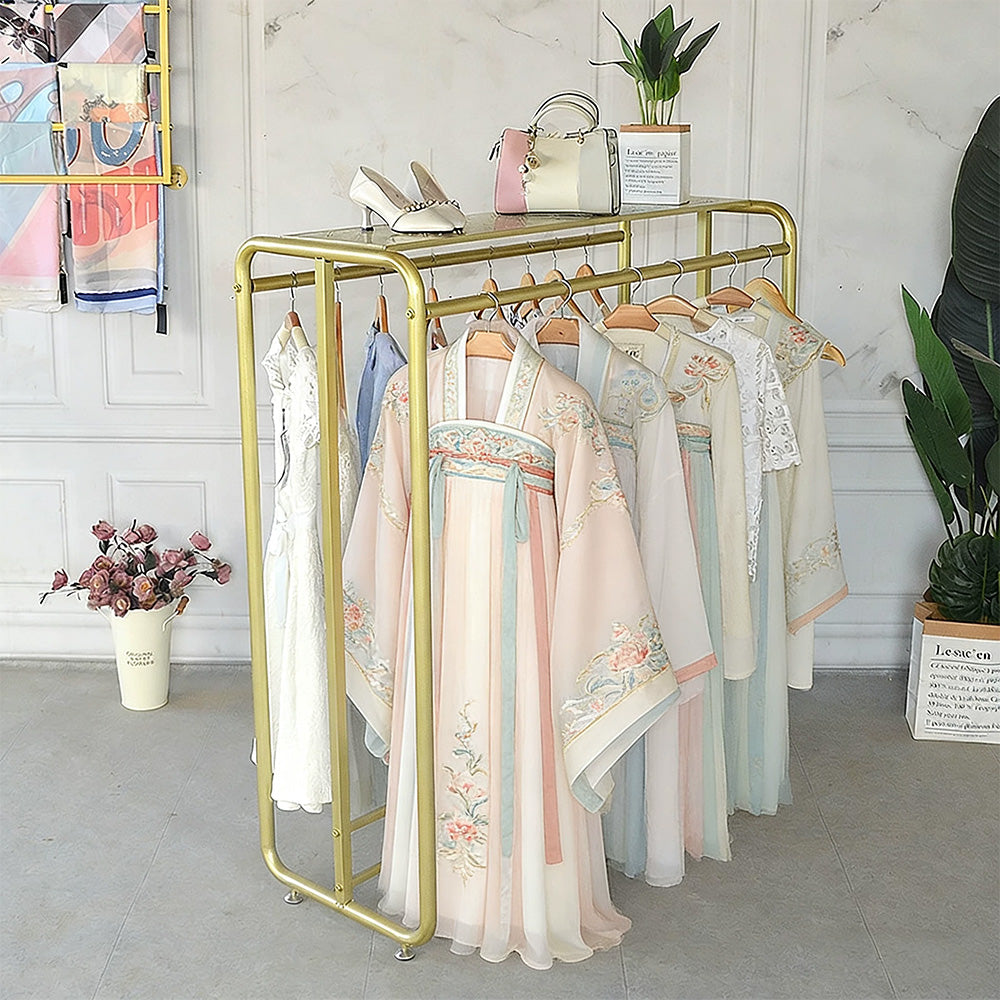 JELIMATE Double Rail Clothing Rack | Heavy Duty Garment Display Stand for Boutique Store