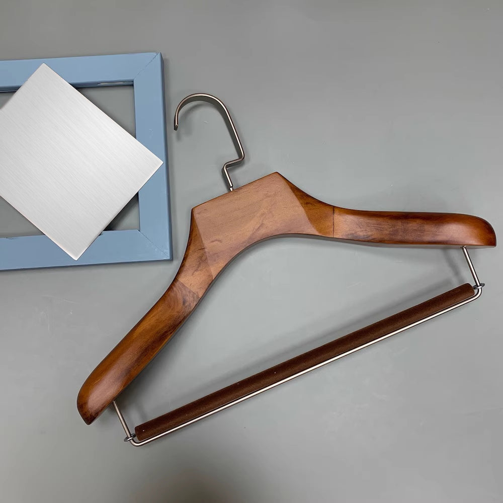 Jelimate Wide Shoulder Solid Wood Hangers Strong Wooden Hangers for Mens and Womens Wear