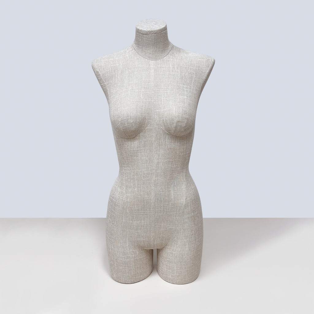 JELIMATE Half Body Mannequin Torso, Linen Dress Form for Lingerie Underwear Display