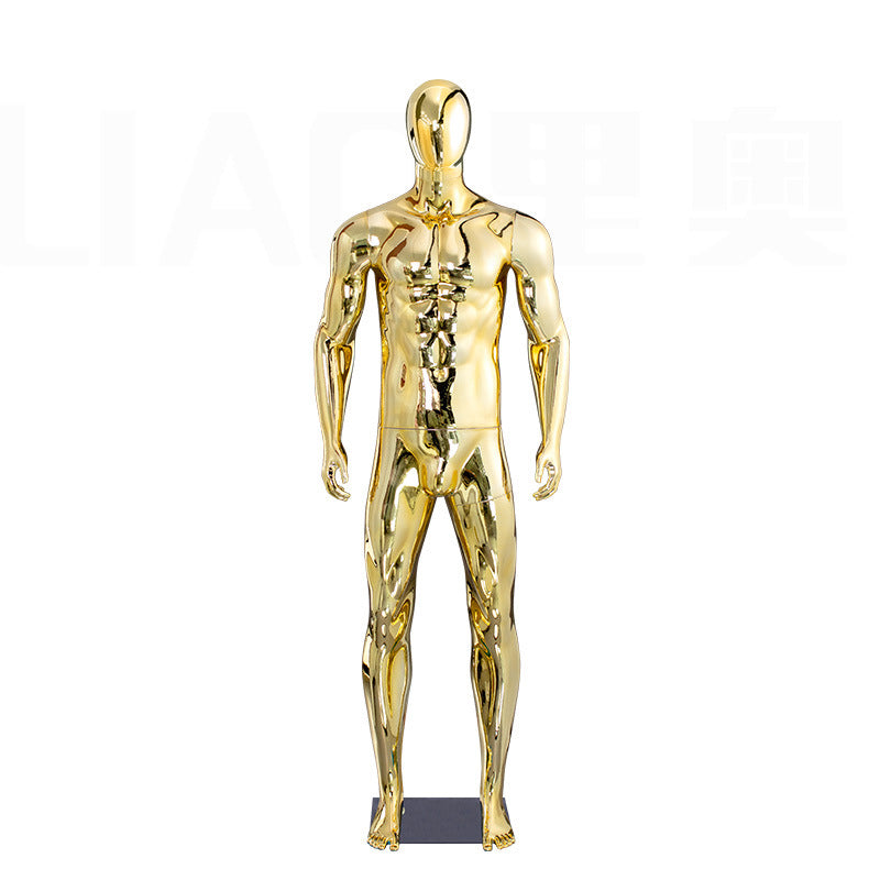 Maniquí masculino de cuerpo entero - Modelo deportivo musculoso galvanizado de 192 cm 