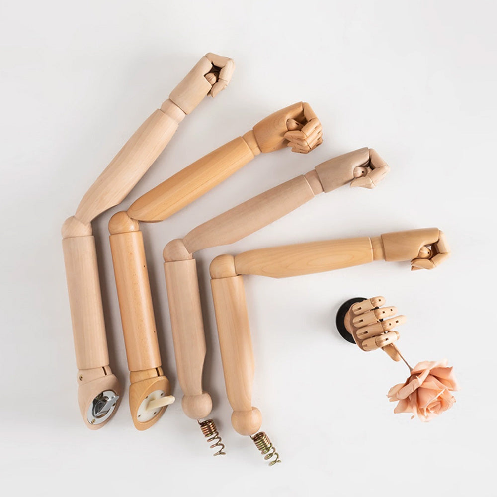 Jelimate Female Mannequin Hand Dress Form,Movable Wooden Hand Model Flexible Fingers,Glove Sunglasses Ring Jewelry Display Mannequin Hand Manikin