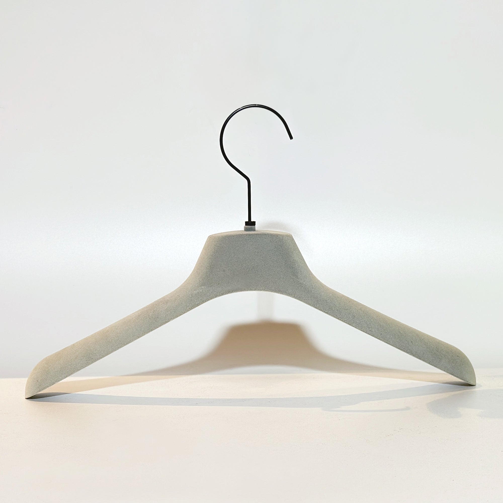 Luxury Velvet Non-Slip Hanger - Professional Boutique Grade | Grey Plastic with Silver Logo