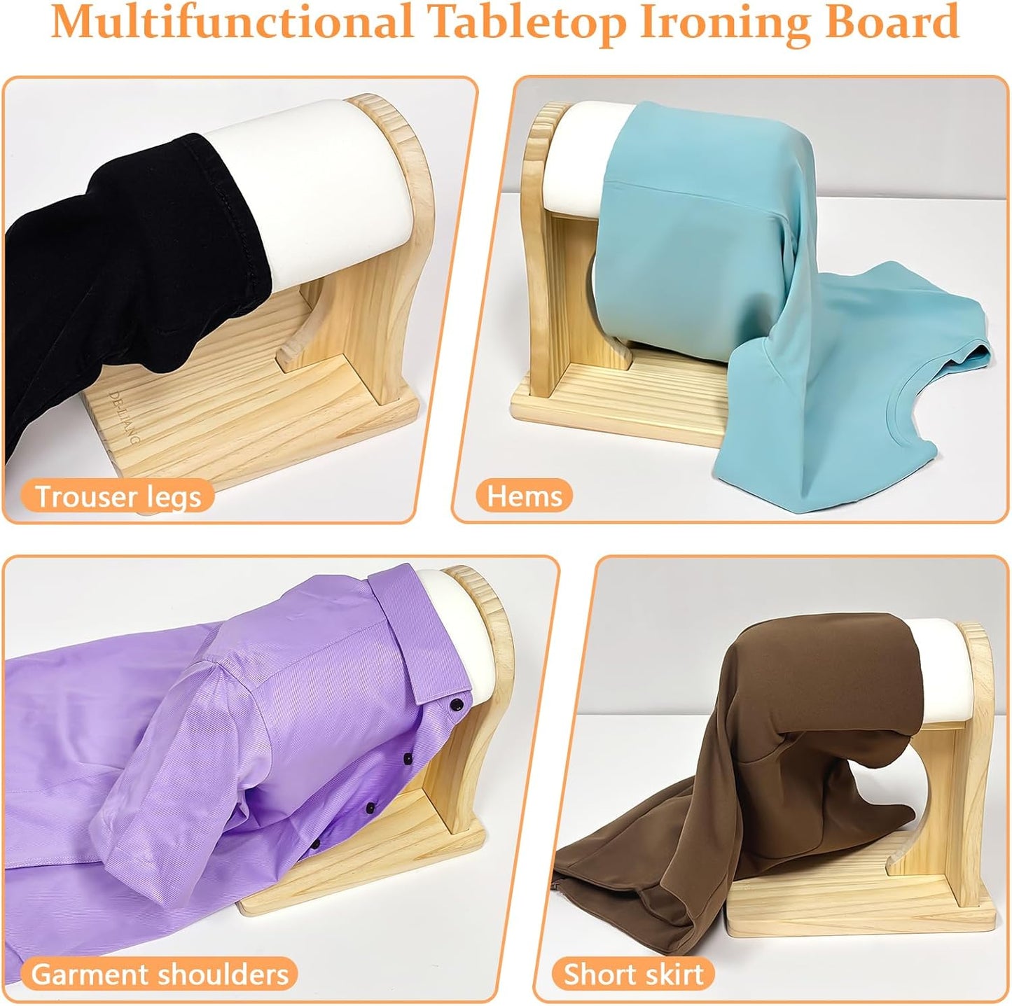 Professional Tailor Shoulder Ironing Board - Solid Pine Wood Pressing Board for Suits & Shirts