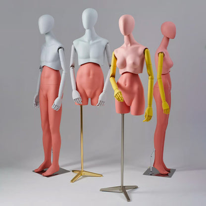 Premium Modern Mannequin Torso - Flexible Rotating Waist & Articulated Wooden Arms - Male, Female & Child Models