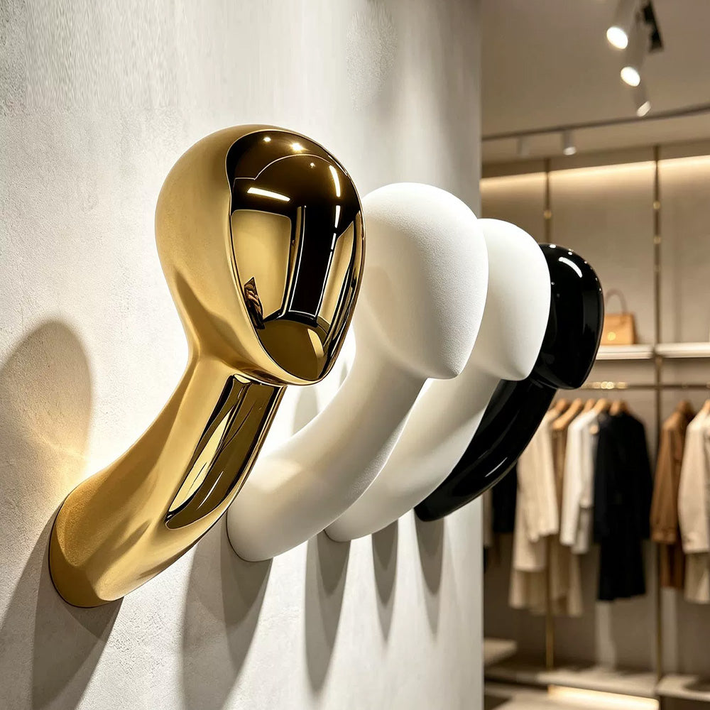 JELIMATE Wall-Mounted Mannequin Head for Hats, Wigs & Boutique Window Accessory Displays