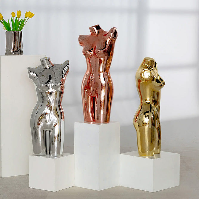 Electroplated Lingerie Mannequin - Female Torso & Hip Display for Boutique Retail