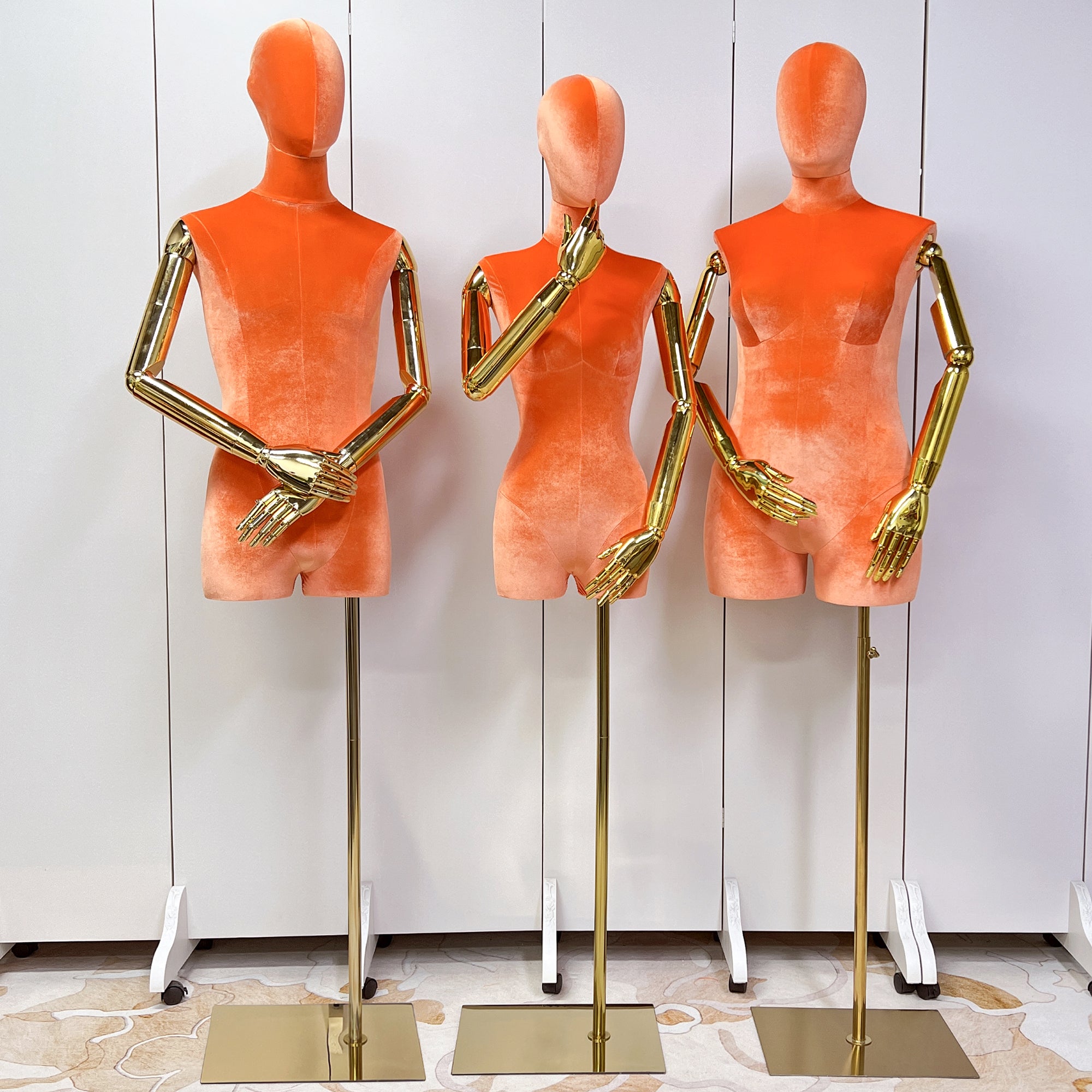 Jelimate Luxury Half Body Male Female Display Mannequin Torso,Velvet Dress Form Torso Plus Size Mannequin,Window Dress Form Clothing Model