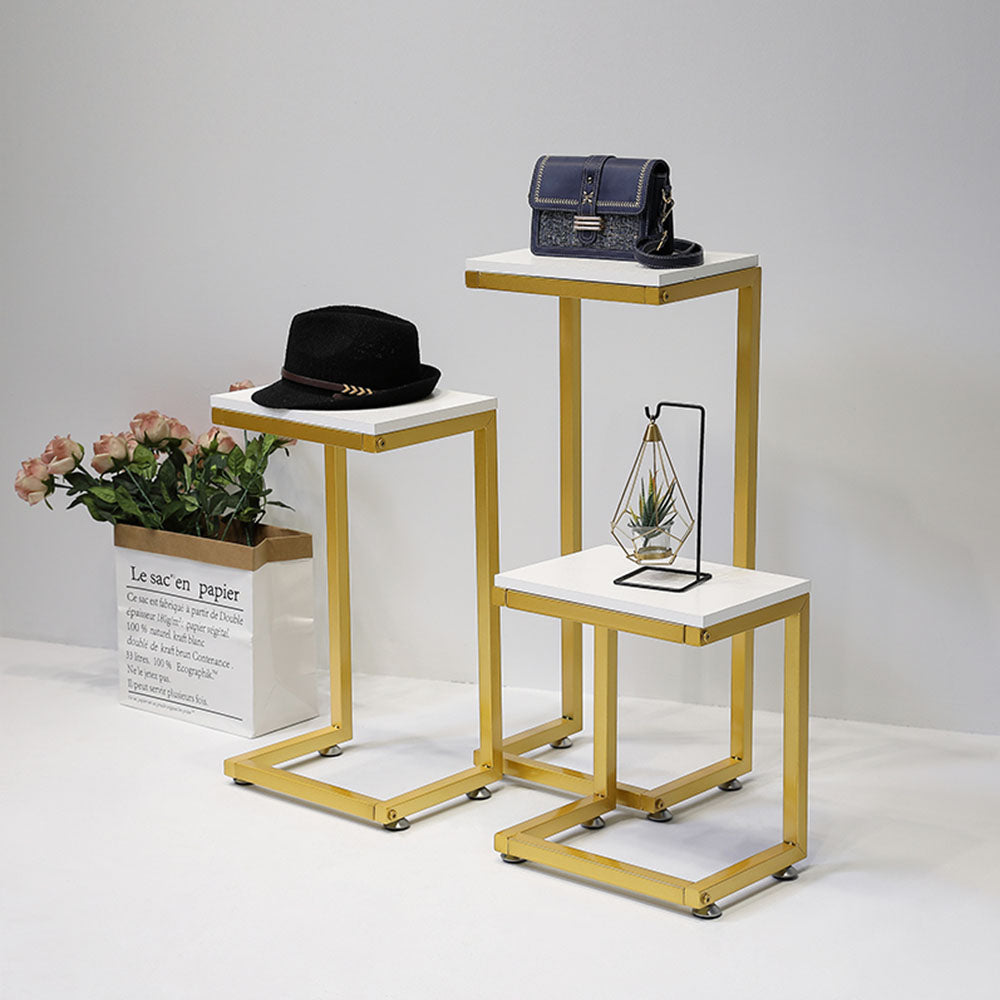 Jelimate Boutique Black Gold Clothing Rack Shoe Store Display Stand Decoration Metal Rack For Bag Shop Golden Display Rack Shoe Bag Storage Rack Clothing Shelf