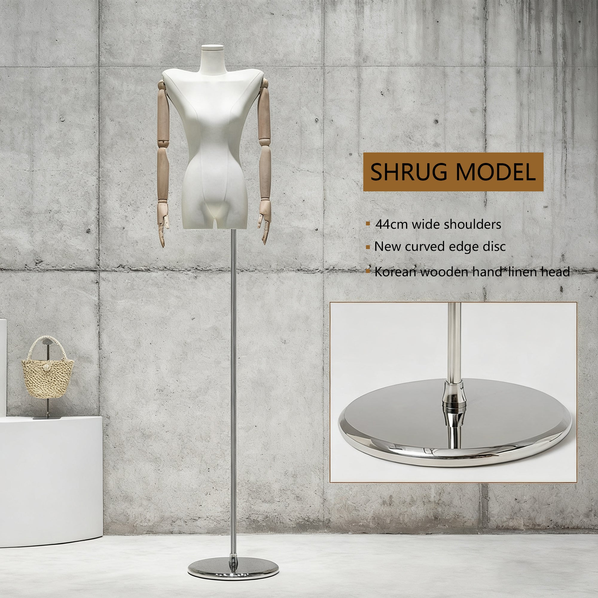 Korean-Style Shoulder-Padded Female Mannequin - Luxury Display for Clothing Boutiques & Retail Stores