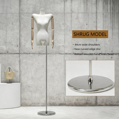 Korean-Style Shoulder-Padded Female Mannequin - Luxury Display for Clothing Boutiques & Retail Stores