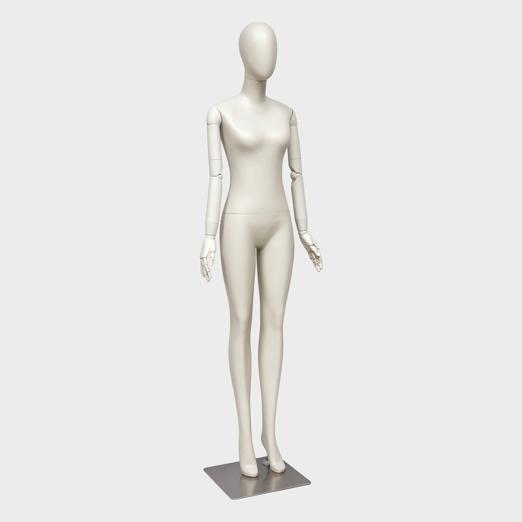 JELIMATE Full Body Female Mannequin Flexible Arms Fiberglass Window Display Dummy