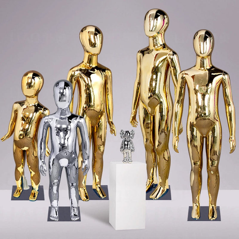 Jelimate Gold & Silver Full Body Kid Mannequin | Children Dress Form for Clothing Store Window Display