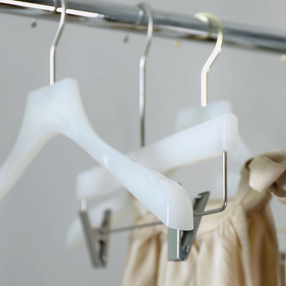 Jelimate Clothing Store White Clothing Hanger Non-Slip Clear Crystal Hanger Acrylic Hangers for Clothes Hanger Traceless Anti Slip Women Wedding Dress Hanger