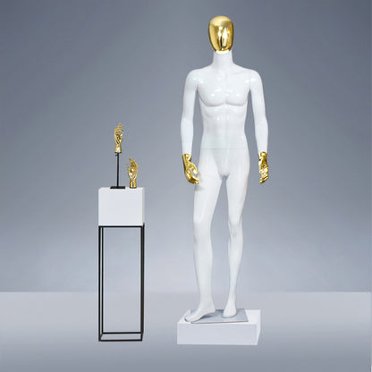 JELIMATE | Golden Electroplated Male Mannequin - Premium Fiberglass Full Body Display