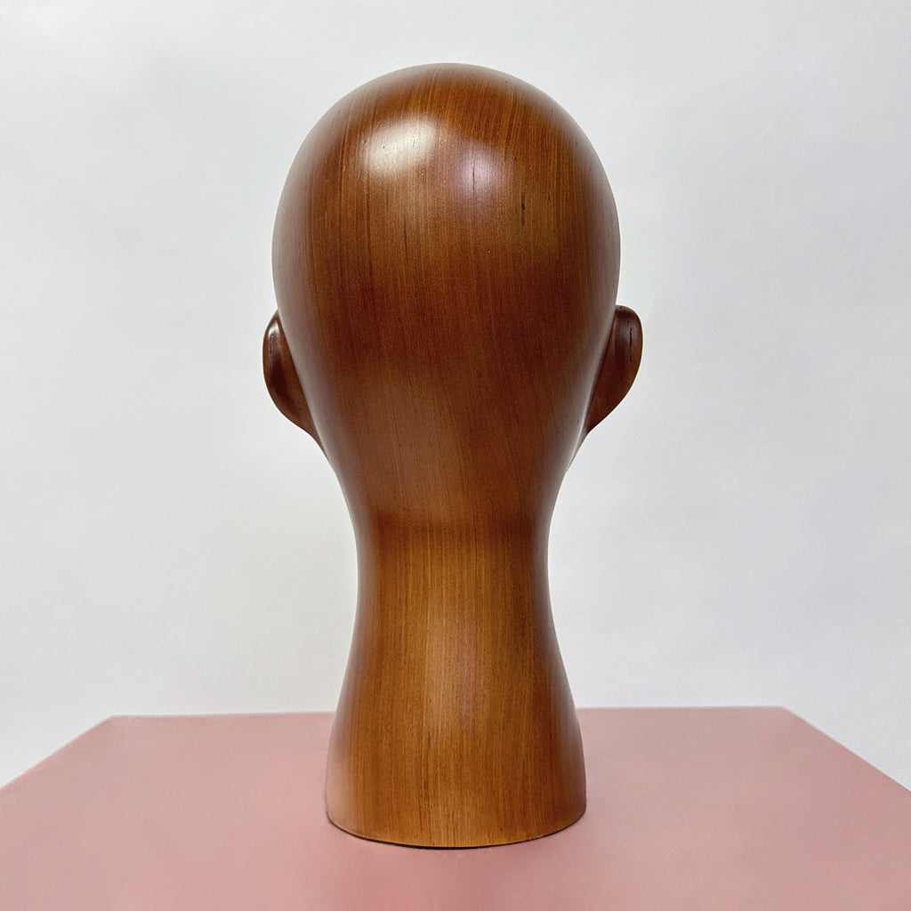 Jelimate Brown Wooden Mannequin Head Form Hat Display Head,Wood Head Mannequin For Hat Display Stand,Headband Wig Sunglasses Display Head Model