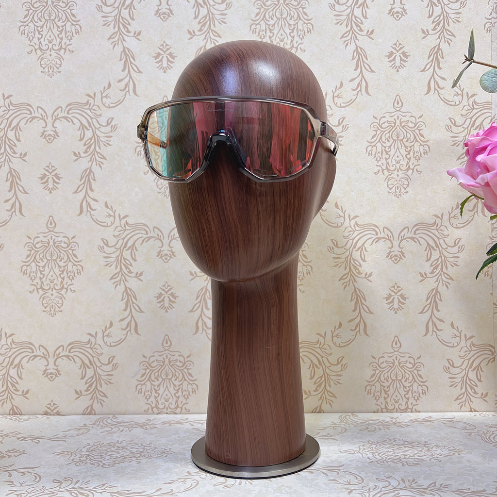 Jelimate Water Transfer Wooden Head Effect Fiberglass Mannequin Head Display,Hat Mannequin Head Dress Form,Sunglasses Headband Display Head Model Props