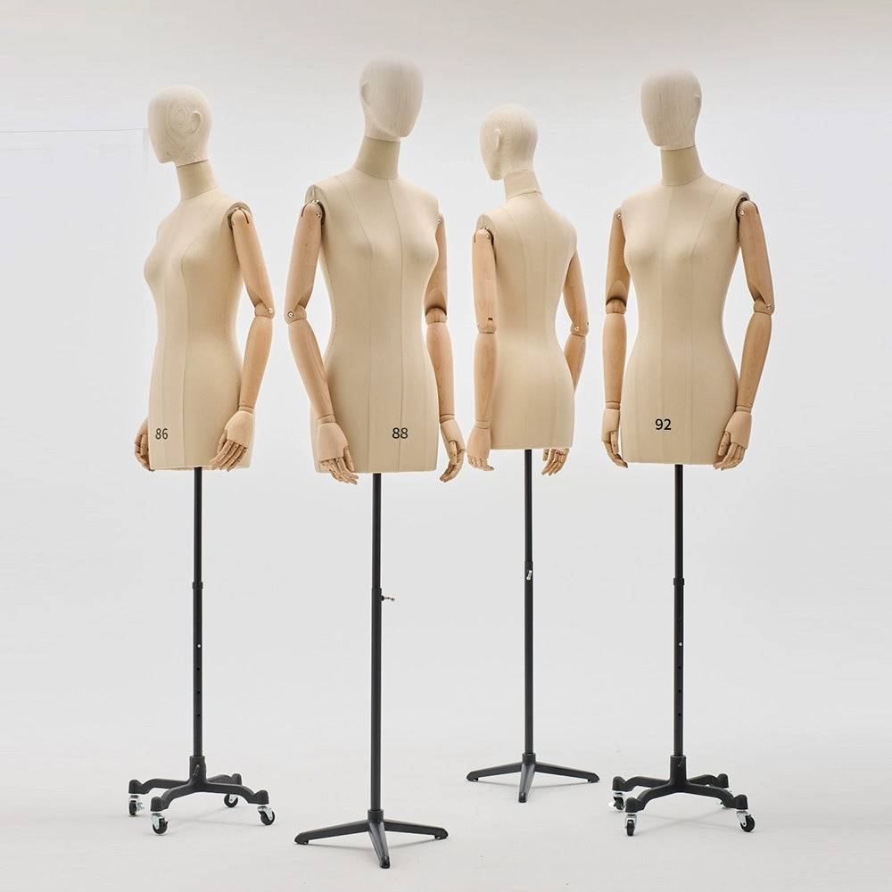 Jelimate Half Body Female Tailor Mannequin Torso Dressmaker Dummy for Pattern Draping Clothing Mannequin Dress Form For Sewing Women Fashion Design Mannequins Can Custom Logo