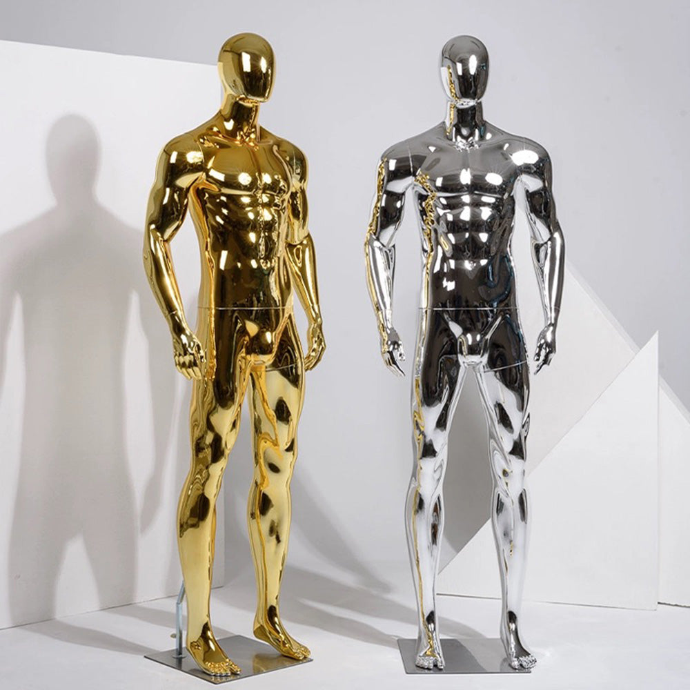 JELIMATE Luxury Plated Silver Gold Male Full Body Mannequin | Window Display