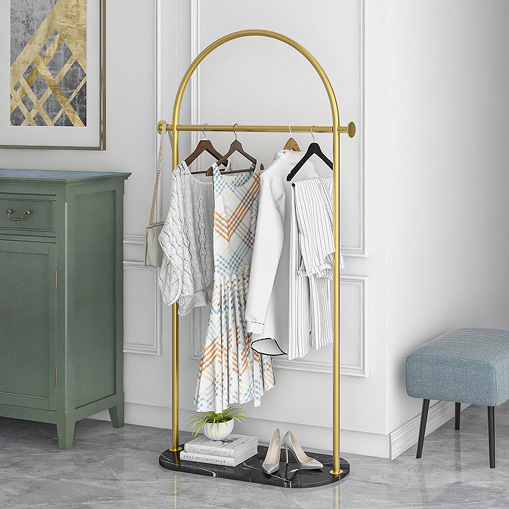 JELIMATE Freestanding Clothing Rack, Marble Base Garment Rack for Boutique Store Display