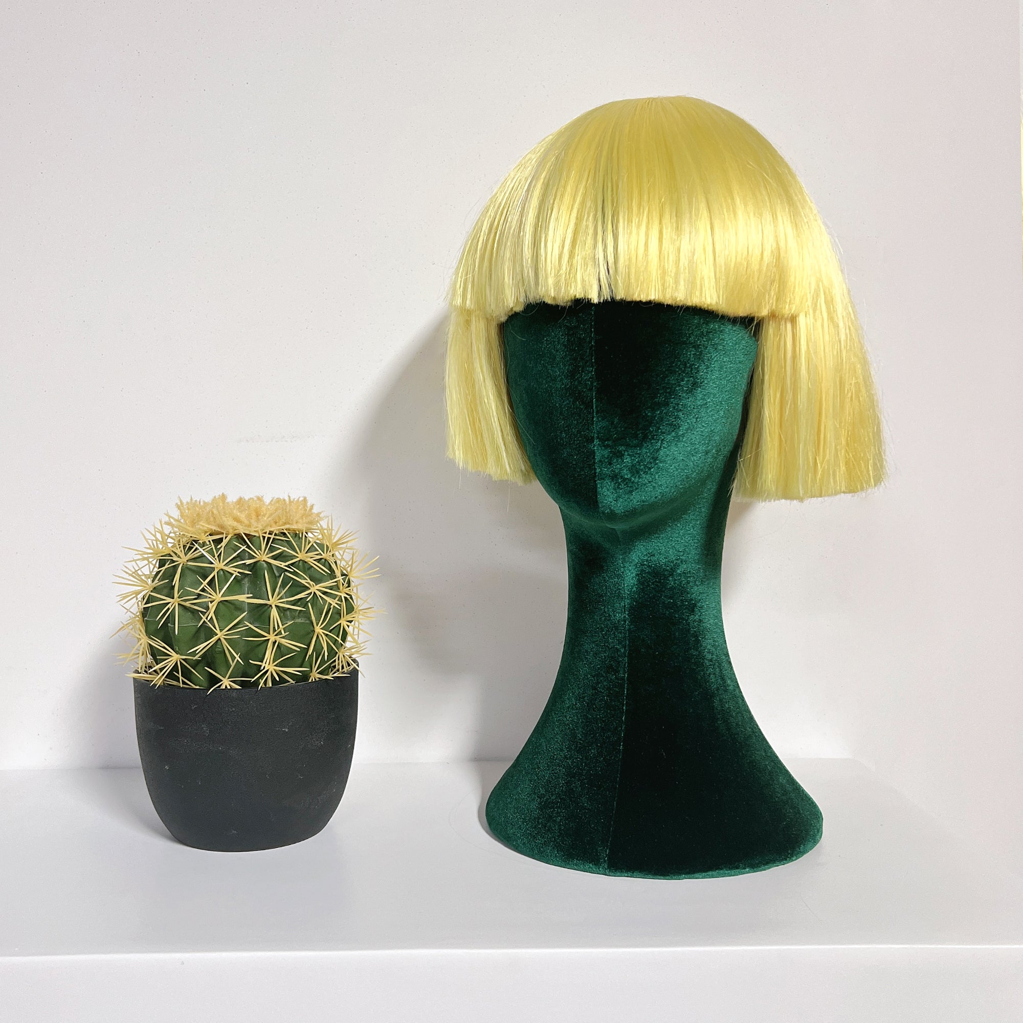 JELIMATE Luxurious Green Velvet Mannequin Head Model,Can Pinnable Cloth Mannequin Head Display Form Headband Stand,Female Head Mannequin For Wig Hat Jewelry Display Stand Sunglasses Holder Head Display Stand