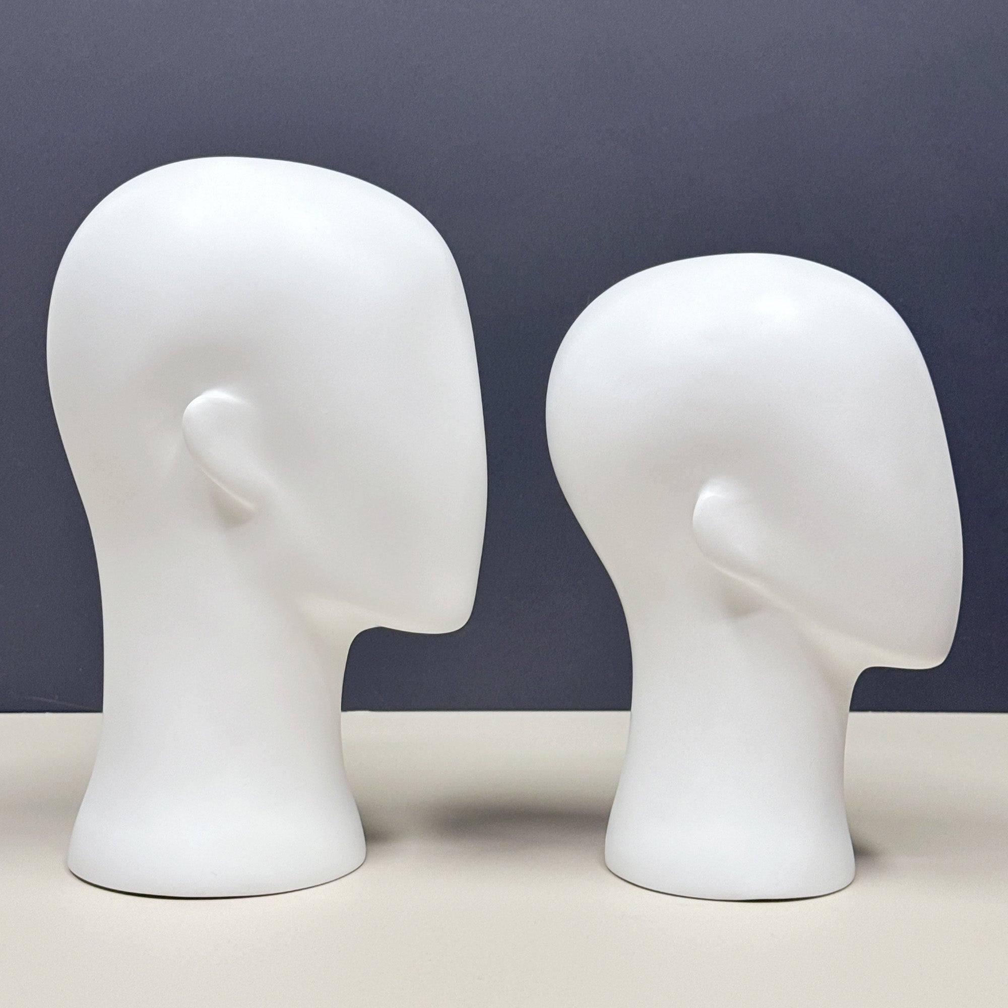 White Abstract Mannequin Head - Professional Display Stand for Wigs, Hats & Accessories
