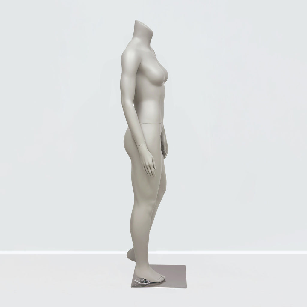 Jelimate Female Athletic Headless Mannequin - Fiberglass Display for Activewear