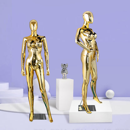 Jelimate Luxury Window Gold Silver Fat Female Mannequin,Big Breast Plus Size Curvy Female Mannequin