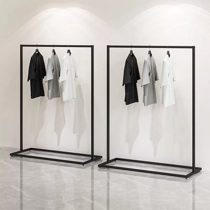 JELIMATE Black Floor-Standing Clothing Display Rack for Retail Store & Home Closet
