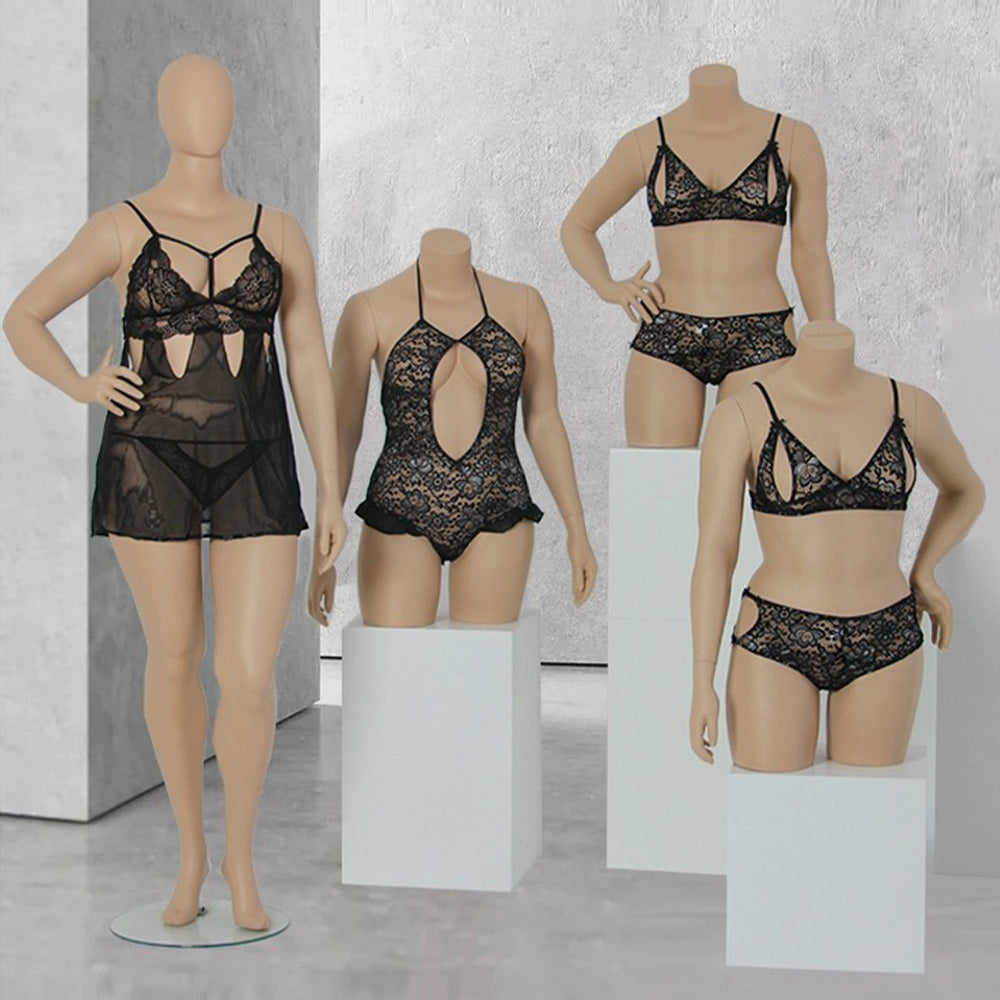Jelimate Full Body Female Plus Size Mannequin,Half Body Women Plus Size Dress Form Model,Big Breast Lingerie Swimsuit Pant Bikini Underwear Mannequin
