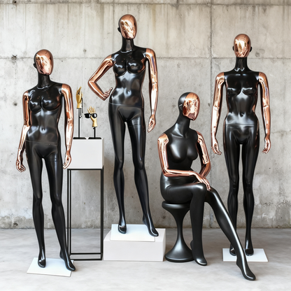 JELIMaTE | 2025 Luxury Rose Gold Female Mannequin - Full Body Fiberglass Display Model