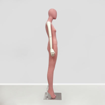 JELIMATE Pink Suede Female Mannequin - Bridal Boutique Wedding Dress Display