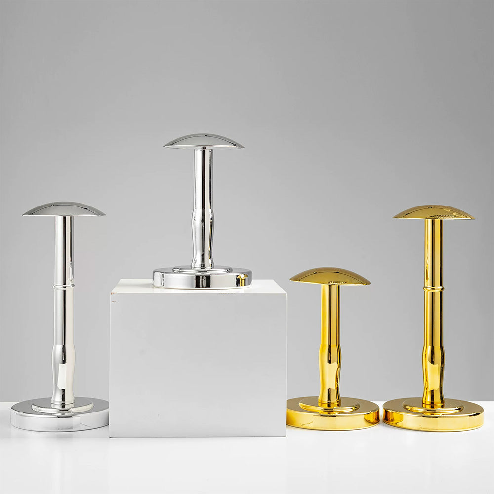 Premium Electroplated Hat Display Stand | Modular Mannequin Head Rack for Retail & Home