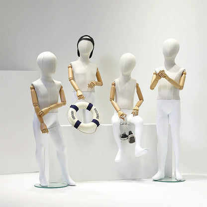 JELIMATE linen Kids Full Body Mannequin Child Dress Form for Clothing Store Window Display