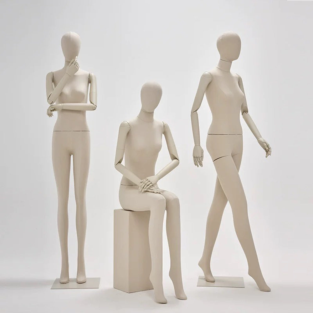 JM0163 Premium Beige Female Full Body Mannequin - 4 Versatile Poses